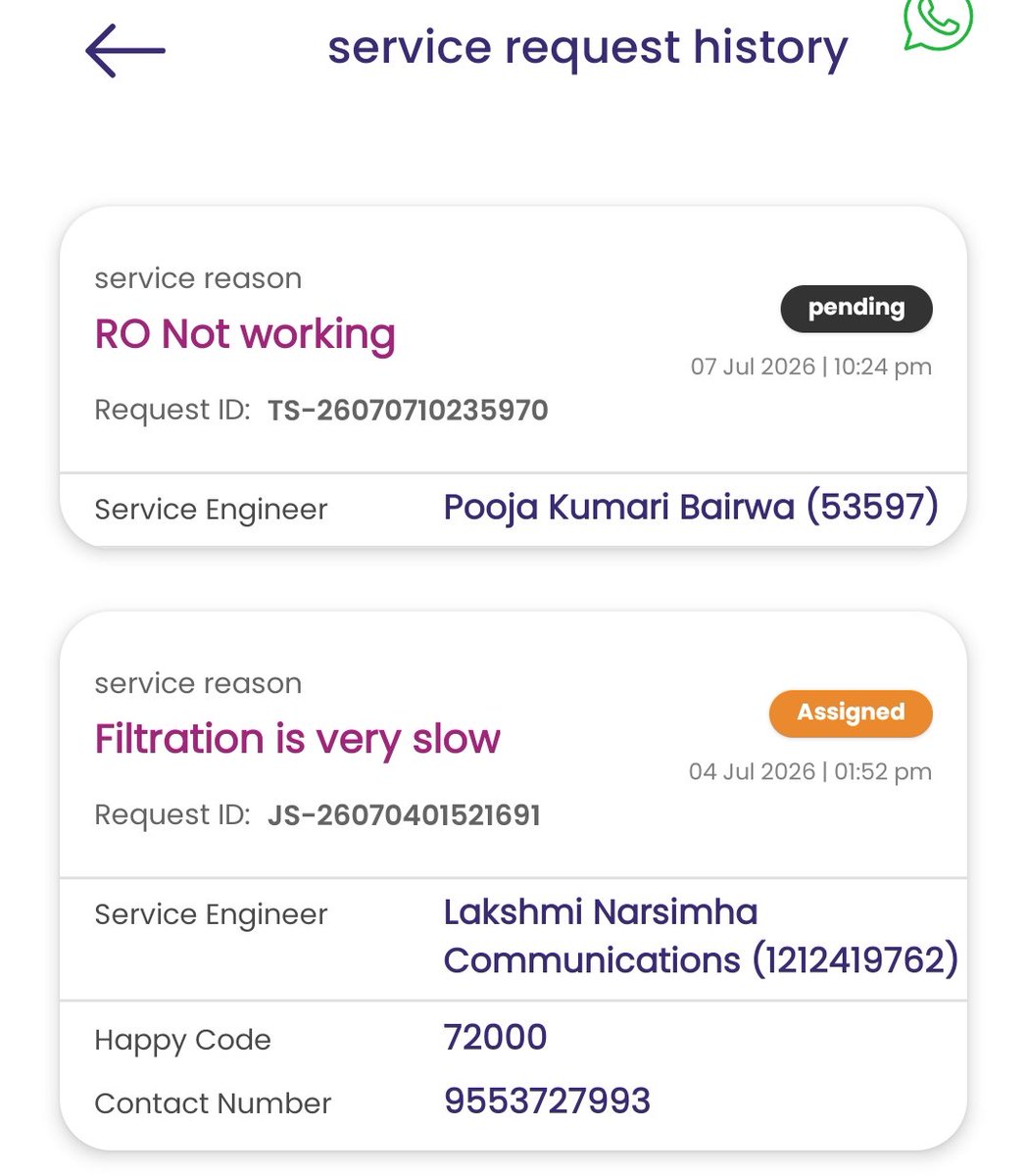 ItsHarveySpect's tweet photo. @Livpure_India @LivpureSmart The service engineer number (9553727993) assigned is also not working. No wonder everyone is calling off their subscription https://t.co/TYTfdQktVd