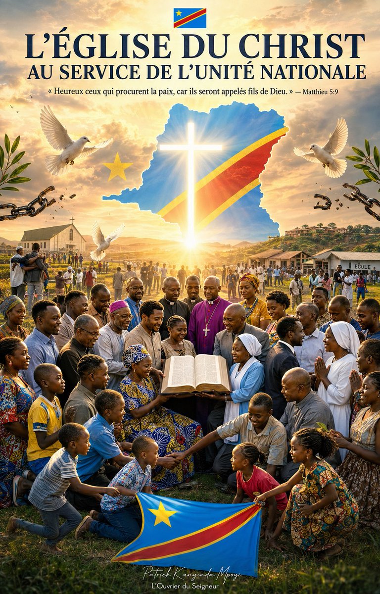 patrickanyinda1's tweet photo. 🇨🇩 DÉCLARATION AUX CHRÉTIENS DE LA RÉPUBLIQUE DÉMOCRATIQUE DU CONGO
1/2
« L'Église du Christ au service de l'unité nationale »

«« Heureux ceux qui procurent la paix, car ils seront appelés fils de Dieu. »
Matthieu 5:9»

Chers frères et sœurs en Jésus-Christ,

En cette période où notre nation continue de porter les cicatrices de nombreuses tragédies, nous lançons un appel solennel à toute l'Église du Christ en République démocratique du Congo.

L'heure est venue pour les chrétiens de sortir de leur silence et de s'engager résolument dans la défense de l'unité nationale.

Le Congo est un don de Dieu.

Aucun peuple ne s'est créé lui-même, aucune tribu ne s'est attribué son territoire par sa seule volonté. C'est Dieu, Maître des temps et des circonstances, qui a permis que des peuples aux langues, cultures et traditions diverses vivent ensemble sur cette terre pour former une seule nation.

La diversité du Congo est une richesse voulue par le Créateur. Elle ne doit jamais devenir un motif de haine, de méfiance ou de violence.

Pourtant, notre histoire a été marquée par des épisodes douloureux qui ont profondément fragilisé notre cohésion nationale.

Des conflits communautaires ont opposé des Congolais à d'autres Congolais dans plusieurs provinces.

Les massacres de Yumbi ont laissé derrière eux des centaines de familles endeuillées et des communautés profondément blessées.

Le conflit entre des membres des communautés Teke et Yaka a favorisé l'émergence du phénomène Mobondo, entraînant son cortège de morts, de déplacés, de destruction des villages et de souffrances pour des populations qui aspiraient simplement à vivre en paix.

En Ituri, des affrontements récurrents ont coûté la vie à de nombreux compatriotes et provoqué des déplacements massifs.

Au Nord-Kivu et au Sud-Kivu, les violences persistantes, aggravées par l'action de groupes armés et les tensions locales, continuent de plonger des familles entières dans le deuil, l'exil et la précarité.

Derrière chacune de ces tragédies, ce sont des enfants qui ont perdu leurs parents, des parents qui pleurent leurs enfants, des femmes devenues veuves, des villages détruits, des écoles abandonnées et des rêves brisés.

Le sang versé n'avait ni tribu, ni province.

Les larmes versées n'avaient ni langue, ni ethnie.

La douleur n'a jamais demandé l'origine de celui qui souffrait.

Voilà pourquoi l'Église ne peut rester spectatrice.

Le silence face à la haine est une forme de renoncement à notre mission.

Le chrétien n'est pas appelé à choisir un camp contre un autre ; il est appelé à conduire les hommes vers le Christ, Prince de la paix.

Notre responsabilité ne commence pas lorsque les violences éclatent.

Elle commence bien avant.

Elle commence lorsque nous refusons de partager une publication qui attise la haine.

Elle commence lorsque nous corrigeons une parole discriminatoire prononcée dans notre famille.

Elle commence lorsque nous refusons les insultes tribales sur Facebook, X, TikTok, WhatsApp, YouTube ou dans tout autre espace numérique.

Elle commence lorsque nous apprenons à nos enfants qu'avant d'être Teke, Yaka, Hema, Lendu, Nande, Hunde, Shi, Lega, Luba, Kongo, Mongo, Ngbandi, Tetela, Chokwe ou membres de toute autre communauté, nous sommes d'abord des êtres créés à l'image de Dieu et des citoyens d'une même République.

La Parole de Dieu est sans équivoque :

«« À ceci tous connaîtront que vous êtes mes disciples, si vous avez de l'amour les uns pour les autres. »
Jean 13:35»

«« S'il est possible, autant que cela dépend de vous, soyez en paix avec tous les hommes. »
Romains 12:18»

L'apôtre Paul nous rappelle également :

«« Il n'y a plus ni Juif ni Grec... car vous êtes tous un en Jésus-Christ. »
(Galates 3:28)»

En Christ, aucune appartenance ethnique ne peut justifier la haine.

Aucune identité communautaire ne peut devenir supérieure à notre identité d'enfants de Dieu.