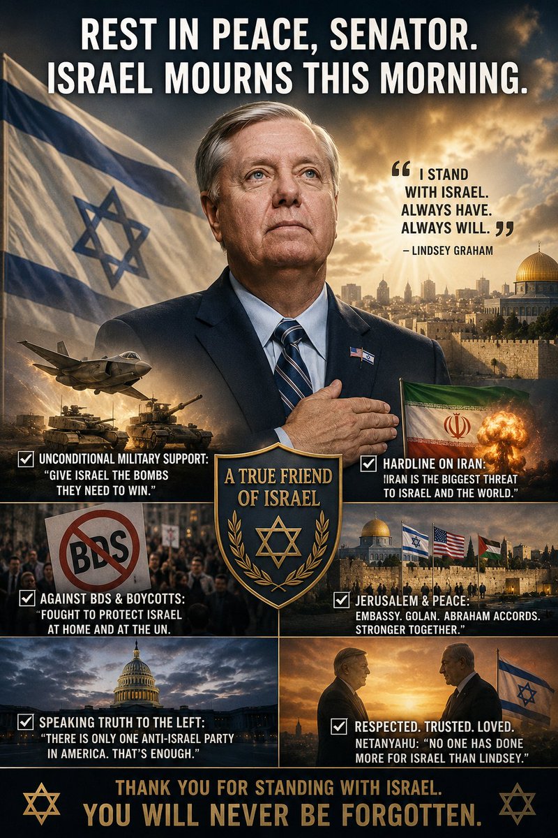 Nonstopnews_'s tweet photo. @LindseyGrahamSC Lindsey Graham 💔💔💔 Israel will never forget what you did for the State of Israel, thank you, rest in peace https://t.co/AujS7lgfuQ