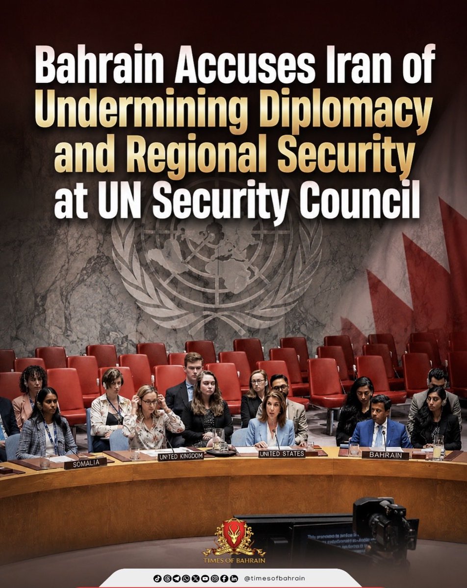 timesofbahrain's tweet photo. Bahrain Accuses Iran of Undermining Diplomacy and Regional Security at UN Security Council

Stay tuned to https://t.co/YIYVRTlUyL
.
.
.
#TimesofBahrain #TOBNews #GlobalNews #BreakingNews #GulfNews https://t.co/07Kdude2qp