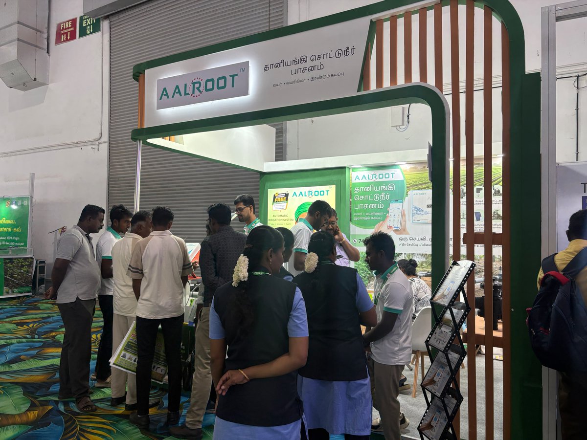 aalroot's tweet photo. Experience the future of farming with AALROOT Smart Irrigation System at AGRI INTEX 2026. Discover AI-powered irrigation solutions that help save water, reduce costs, and improve crop productivity.

#CODISSIA #Exhibition #TradeShow #AALROOT #AgriIntex2026 #SmartIrrigation #IoT https://t.co/nbzYkli1XB