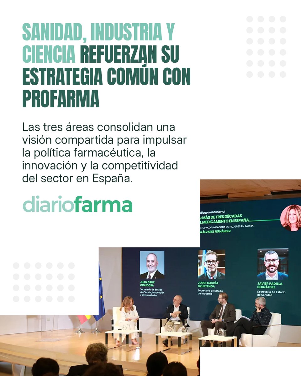 cesif_ES's tweet photo. #NoticiasDelSector

🤝 Profarma refuerza la política farmacéutica (Diariofarma)
💻 ROVI impulsa una sanidad más inteligente (Pharmatech)
🧬 Las enfermedades raras generan 7.000 empleos (PMFarma)

👉 https://t.co/FodXPBoa6Z

#NoticiasDelSector #Cesif #Innovación https://t.co/RQT4q2YZho