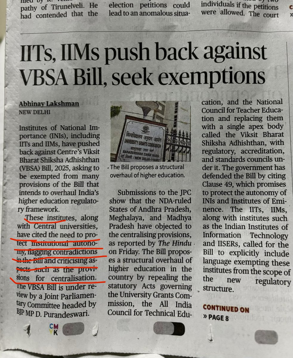 srikant09214163's tweet photo. #Education
#VBSA
#IIT #IIM #IISER
@EduMinOfIndia
@the_hindu
IITs n IIMs push back against VBSA Bill
ఐఐటి లను ఐఐఎమ్ లను సంపి బొందపెట్టేదాకా నిద్రపోయేట్టు లేడు మన విశ్వ గురువు 😳 https://t.co/GcYUi78BEF