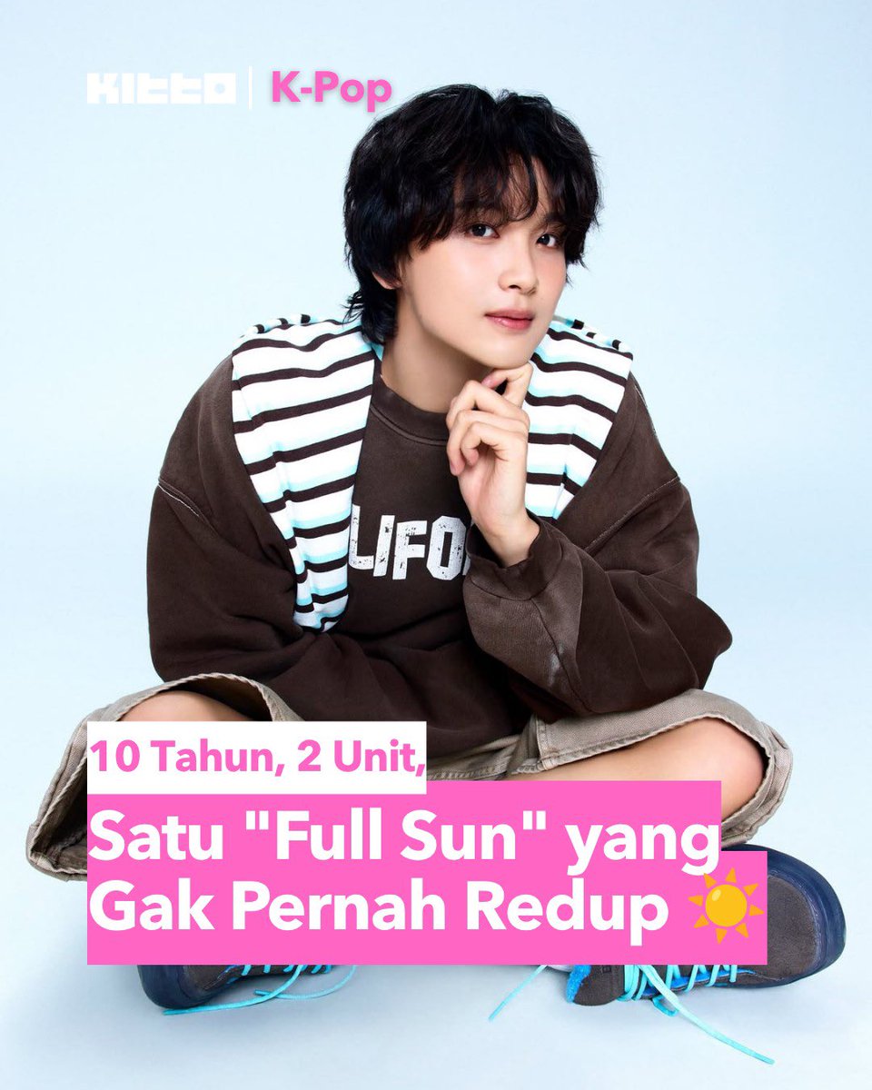 sunhaefs's tweet photo. kitto.idn instagram update with #해찬 #HAECHAN 

i really love this post about haechan, tried translating it into english 🥹🩷

"10 years, 2 units, one "full sun" that never dims ☀️"

caption :
"haechan isn’t just a member of nct 127 and nct dream. he’s the bridge between the two groups and a strong vocal pillar who makes both teams’ music even better.

since debuting with fire truck and chewing gum in 2016, he’s gone through lineup changes and many challenges. even now, he continues to play an important role in both groups. his hard work, smooth choreography transitions, and professionalism on stage are what make him a true top-tier idol.

so much respect for lee haechan and his amazing 10 year journey 💚"