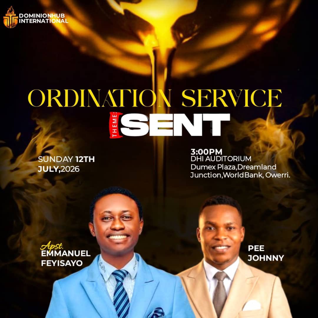 AEF_Officials's tweet photo. Join us for this glorious Ordination Service as we witness the commissioning of God’s servant into the pastoral office.

Date: Sunday, 12th July, 2026
Time: 3:00 PM
Venue: DHI Auditorium, Dumex Plaza, Dreamland Junction, World Bank, Owerri.

#viral #Owerri #fyp https://t.co/PQDqs2Iix6