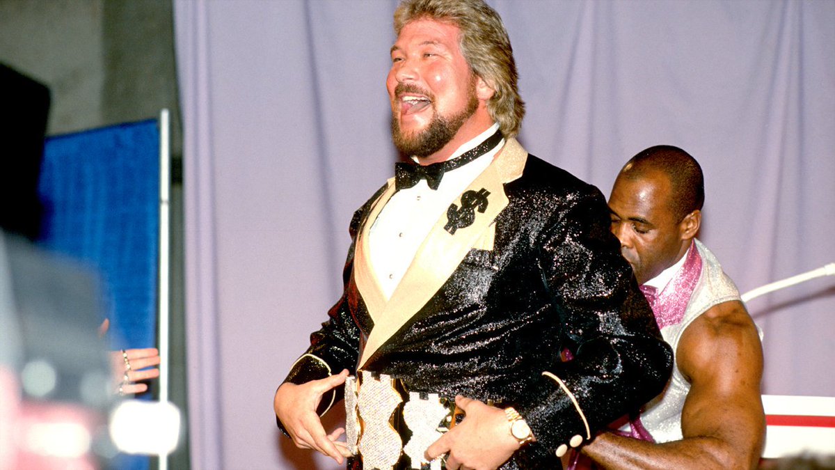 WWFWrestling1's tweet photo. ๐ฅ Federation Flashback! On the March 4, 1989 edition of WWF Superstars, "Million Dollar Man" Ted DiBiase reveals the Million Dollar Championship Belt! ๐ฐ #WWF #WWE #BrotherLove #Virgil #TedDiBiase https://t.co/2rT9tvmmJL