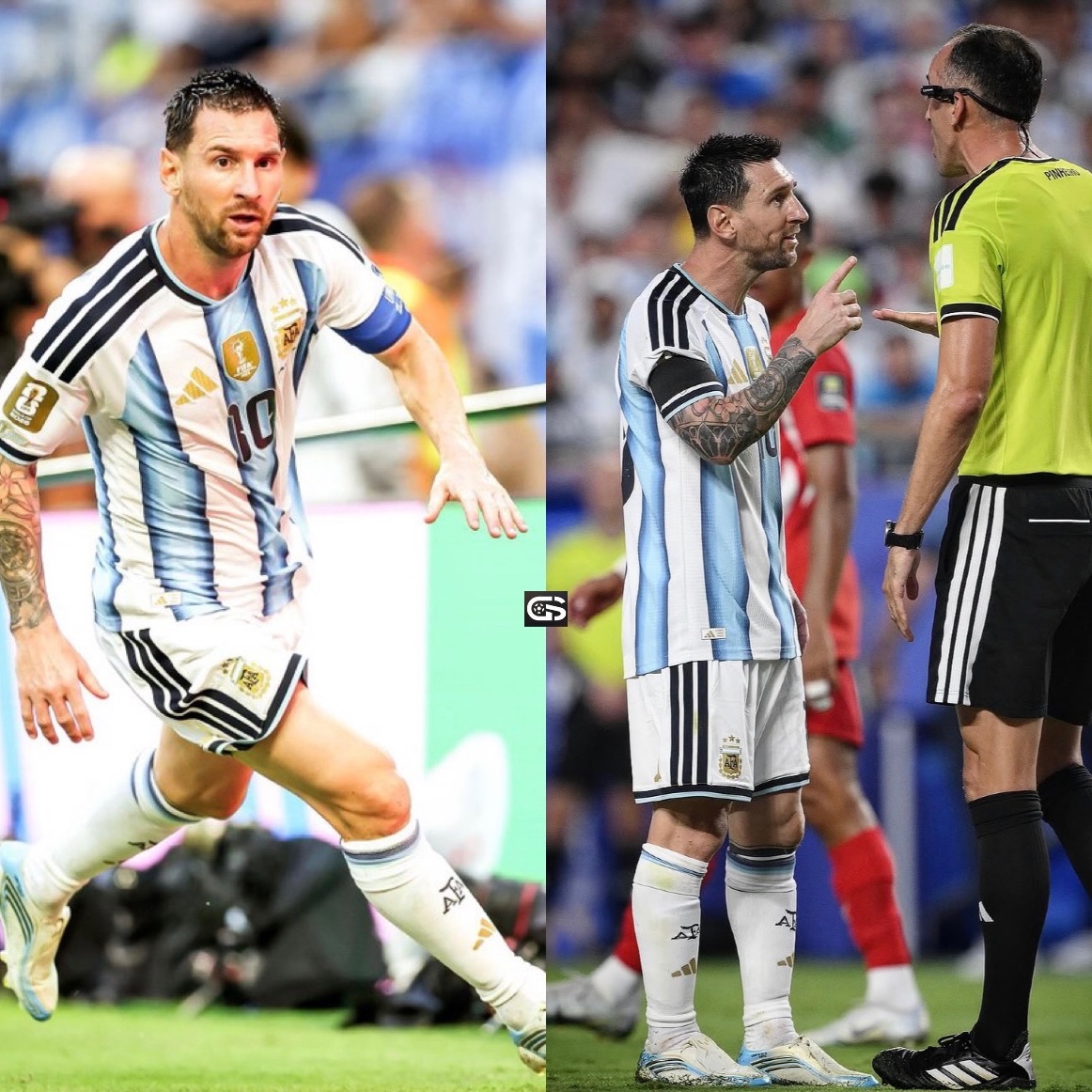 goalsside's tweet photo. 🚨🚨| Lionel Messi to Portuguese referee João Pinheiro: 

🗣️"DO NOT 𝐃𝐈𝐒𝐑𝐄𝐒𝐏𝐄𝐂𝐓 ME. Talk to me properly please. Don't disrespect me, I talk to you respectfully." 😤

[@ESPNArgentina] https://t.co/wd4ne2Q3Xz