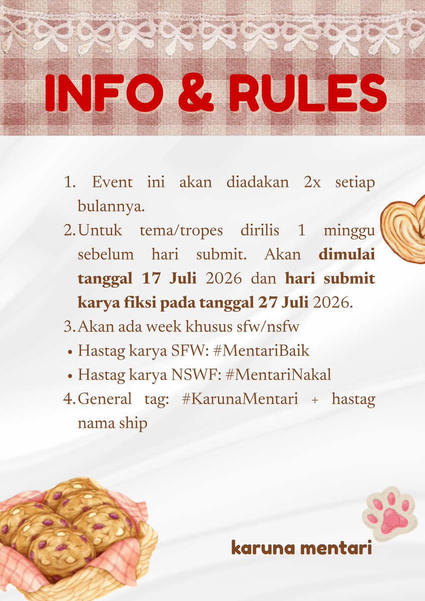 lovementarigkyo's tweet photo. HALO TEMAN-TEMAN! Berikut info terkait event #KarunaMentari
Event ini diadakan dengan tujuan untuk seru-seruan bersama sekaligus memeriahkan bulan lahir Mentari ☀️. 

Jika ada pertanyaan lebih lanjut, boleh tinggalkan komentar di bawah ya. 
Terimakasih dan stay tune! 🥀

#allsun https://t.co/TrHfsHGgiS