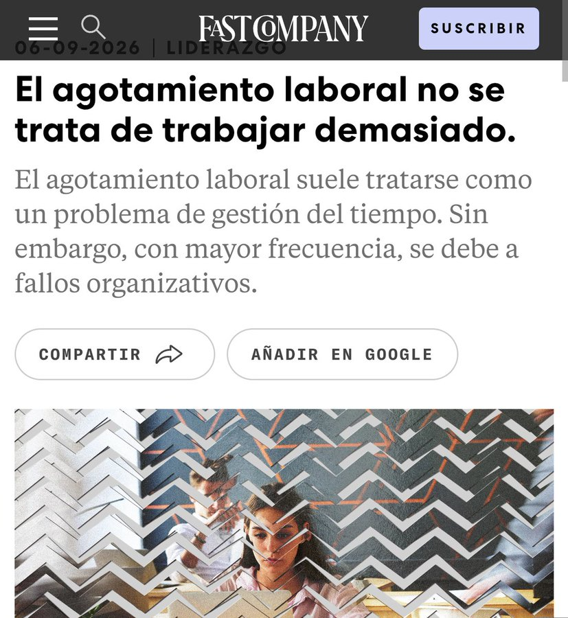 virginiog's tweet photo. El burnout  a menudo no es un problema de “gestión del tiempo” ni de trabajar demasiado, ni un tema personal 

Es, sobre todo, un fallo organizacional: expectativas poco claras, trato injusto, prioridades que cambian constantemente y esfuerzo sin sentido https://t.co/9sbF0mvnsx https://t.co/tFZhLoT3JY