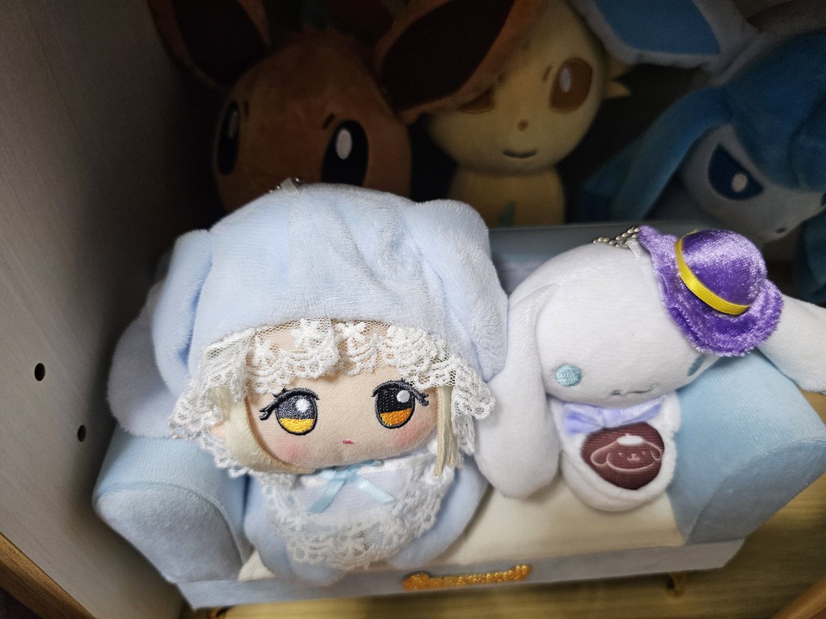 inukaede8284's tweet photo. かえでおじさんの今日のゲーセン景品

ミュウぬいぐるみ

シナモロールソファー型ジュエリーボックス https://t.co/tB26rNpM56