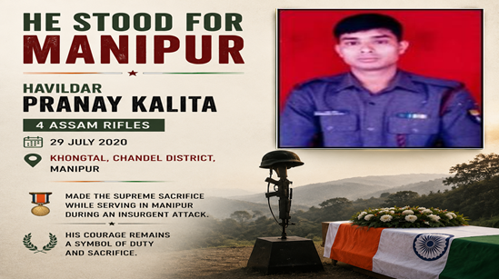 sumi02_a's tweet photo. Remembering Havildar Pranay Kalita, who made the supreme sacrifice while serving during operations in Khongtal, Chandel.
#RememberTheBrave #EndTerrorInNortheast #StableNorthEast https://t.co/5RPxUXsCUu