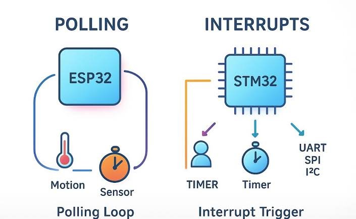 Alacritic_Super's tweet photo. If you want to become an Embedded Systems Engineer, learn Polling.

Polling is one of the simplest ways for a microcontroller to interact with peripherals. Instead of waiting for an interrupt, the CPU repeatedly checks whether a device is ready.

Learn these concepts:
🔄 Polling vs. Interrupts
⏱️ Busy Waiting
🧠 Event Loops
⚡ GPIO Polling
📡 UART Polling
🔌 SPI Polling
📶 I²C Polling
⏲️ Timers & Delays
🧵 Cooperative Scheduling
⚙️ State Machines (FSMs)
🛠️ Bare-Metal Programming
💻 Memory-Mapped I/O

When polling works well:
✅ Simple embedded applications
✅ Predictable execution
✅ Low-frequency events
✅ Easy debugging
✅ Resource-constrained MCUs

When interrupts are better:
⚡ High-speed peripherals
⚡ Real-time systems
⚡ Low-power devices
⚡ Event-driven applications
⚡ Multiple concurrent peripherals

Every embedded engineer should understand both polling and interrupts. Choosing the right approach depends on your application's latency, power, and real-time requirements.