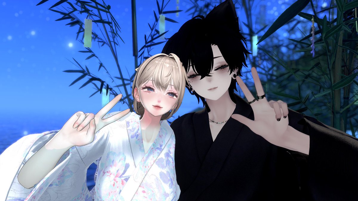 naruka_VRC's tweet photo. SubRosaに当たって浴衣デートして来ました❕

ちゃまちゃんが素敵なワールドを用意してくれて夏で二人の思い出作れて本当に嬉しかったー‼️✨
ちゃまちゃんの浴衣姿めっちゃ素敵だし！ちょー！可愛かった〜‼️🫶

本当に幸せな時を過ごしました…❕❕
またちゃまちゃんに会いに行くぞっっ‼️
#SubRosa_VRC https://t.co/TYSF2mJuiz