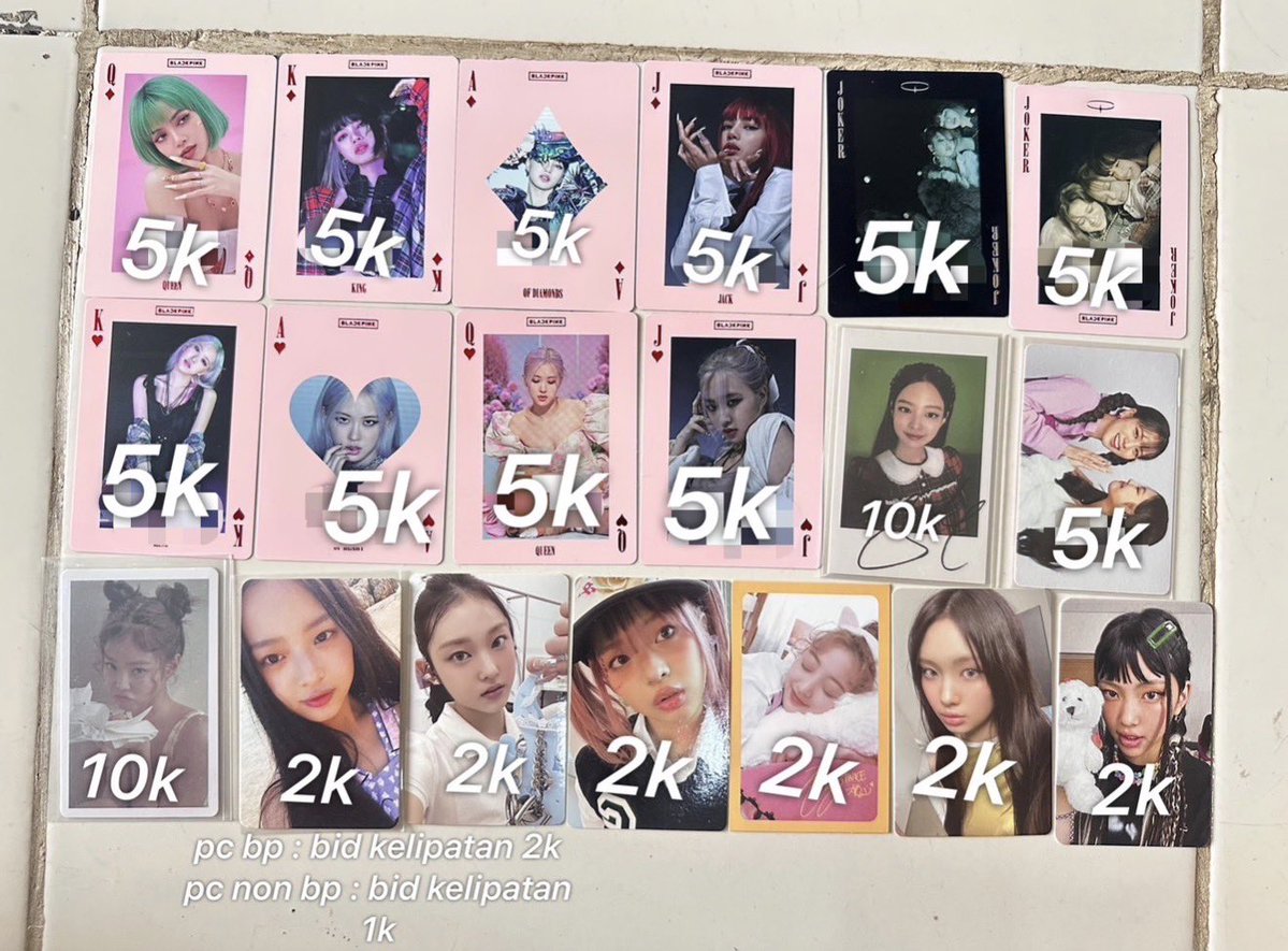 gsbydbjgv's tweet photo. haloo, go nayupi bakal ngadain lelang lho! barang yang di lelang ada blackpink, ive, seventeen, njz (newjeans) dan twice. lelang akan di lakukan berkelipatan 2k dengan start harga yang ada di gambar. exc fee go dan packing yaaa. yukk langsung dm untuk join go nyaa! https://t.co/tRAbFYYSuX