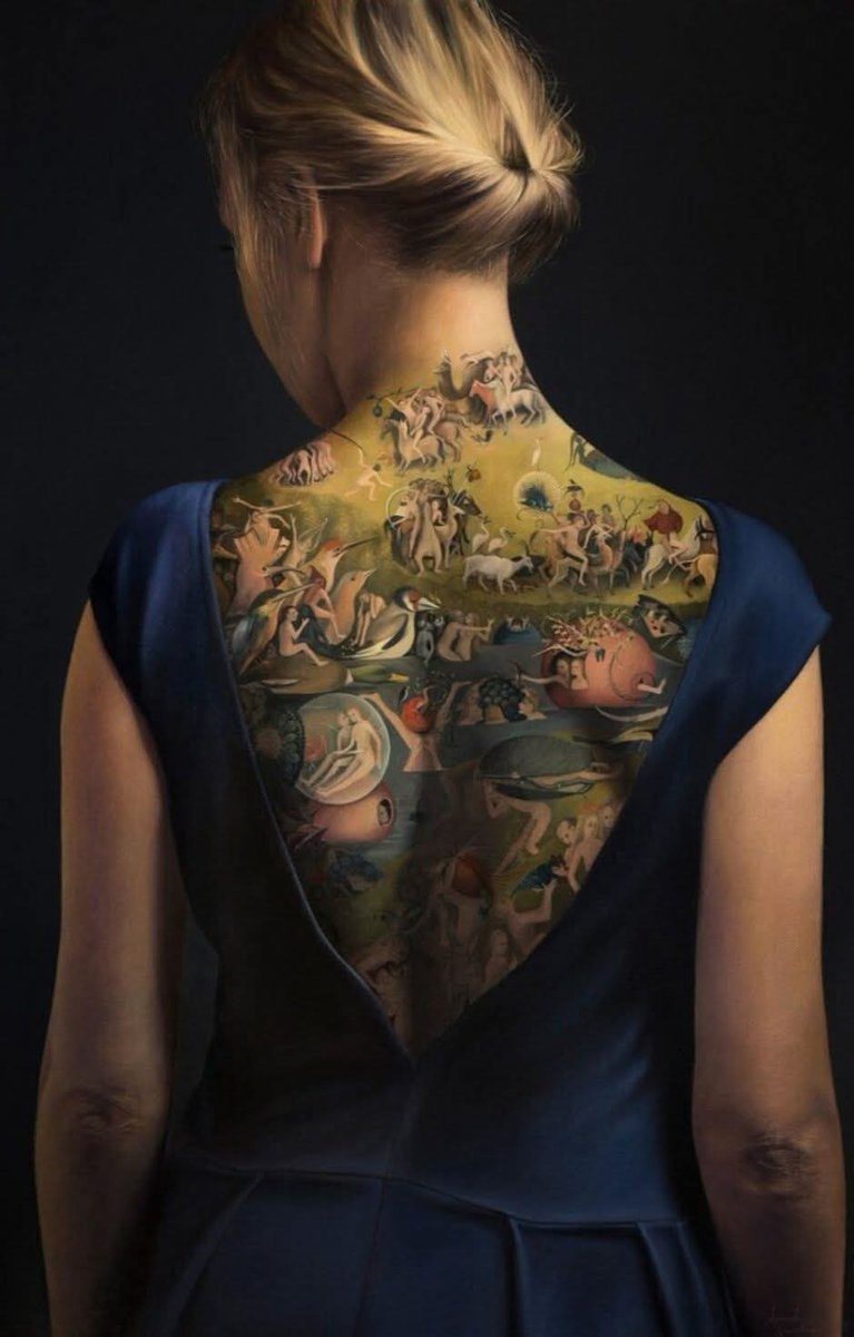 Daniela66508178's tweet photo. "Giardino delle Delizie" di Hieronymus Bosh 
 Dipinto 
ad olio dall'artista polacca
AGNIESZKA NIENARTOWICZ https://t.co/1jGSughldn