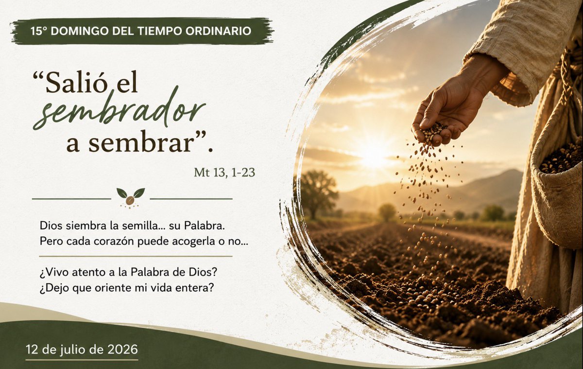 AlbaJuanPabloII's tweet photo. #EsDomingo
Escuchar la Palabra, rezarla, hacerla nuestra, llevarla a la vida. Ser tierra buena. Dejar que el sembrador actúe en nosotros... y compartir la semilla.
#ComparteTuFe https://t.co/pcrgVvBBX8