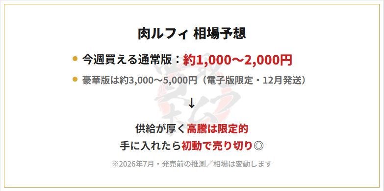 2026年最新】肉ルフィ＆ナツコミ メタキラの買取相場は？買取屋が本音