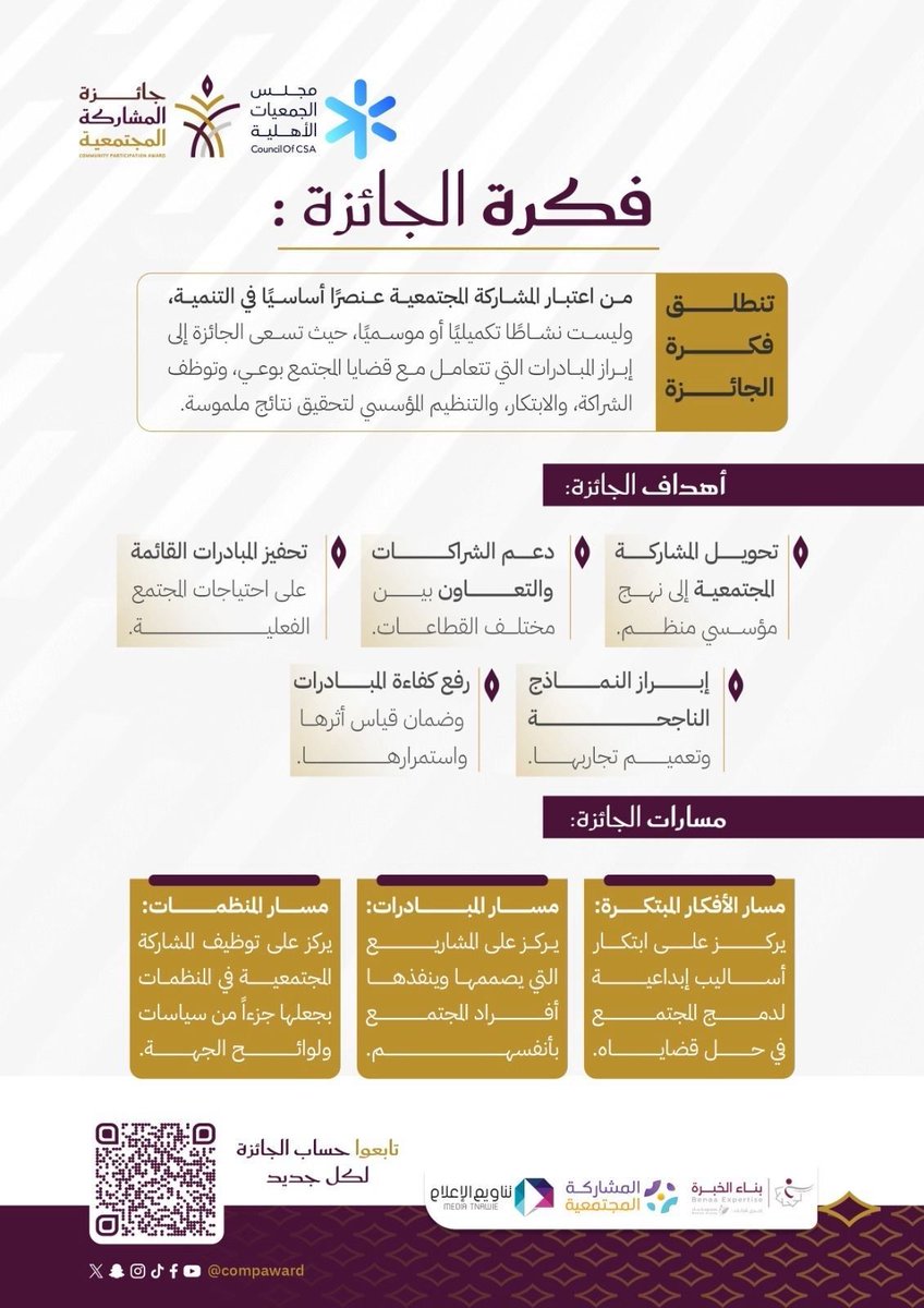 hamedalthiabi's tweet photo. بأثرٍ مستدام ورؤية طموحة.. تُعلن #جائزة_المشاركة_المجتمعية عن تدشين نسختها الأولى تحت شعار "طموحٌ يعانق السماء" 🌟

فرصة للجمعيات والمبادرات الطموحة في مختلف مناطق المملكة للتميز وحصد جوائز مادية كبرى ⬇️

💰 إجمالي الجوائز: نصف مليون ريال
📅 فتح باب الترشح: 13 يوليو
شاركوا في صناعة الأثر والتنمية المستدامة!