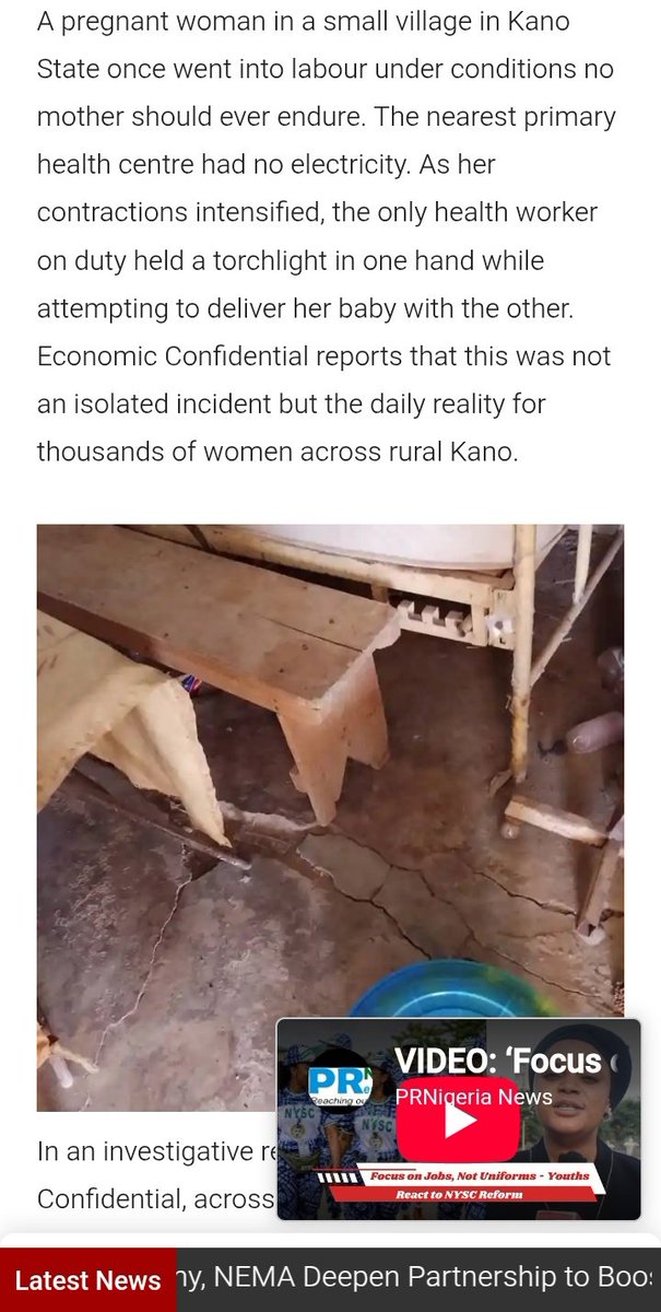 taheerprime's tweet photo. Could you imagine someone mother, wife, sister or daughter going through labour at night with only a torchlight because the primary healthcare centre has no electricity ? In many communities across Kano State, patients continue to face critical shortages of electricity, clean water, essential medicines, medical equipment and other basic healthcare necessities. This is unacceptable in a state of over 22 million population and where healthcare should be a priority.

Kano State under Abba Kabir Yusuf allocated billions of naira to the health sector: ₦ 45.6 Billions in 2023, ₦51.4 Billion in 2024, ₦90.6 Billion in 2025 and ₦212.25 billion in the 2026 budget. Hala many primary healthcare centres remain in deplorable condition, lacking basic medicines, reliable electricity, clean water and essential supplies. The question is simple: 
1. Where are these funds going ?
2. Why are frontline health facilities still struggling to provide basic care ?

2027 is Kano moment to choose accountability over excuses. No family should lose a loved one because of failing primary healthcare. The people deserve better and the time to demand it is at the ballot box.

We must change for better.