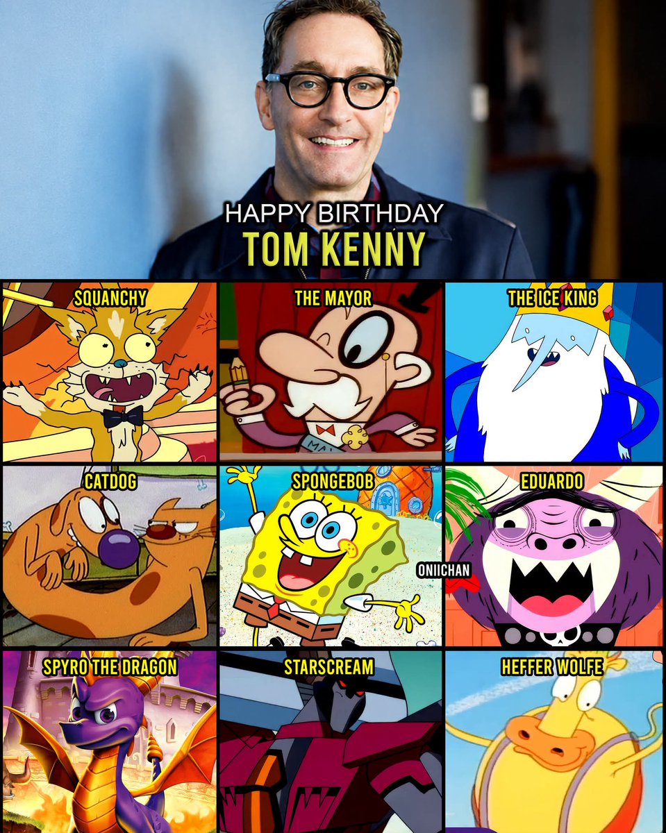 oniichanph's tweet photo. Happy 64th Birthday to Tom Kenny! 🎉

Many fans know him as one of animation’s most recognizable and versatile voice performers, with a career spanning more than three decades across cartoons, video games, comedy, and live-action entertainment.

Best known as the voice of SpongeBob SquarePants since 1999, Tom Kenny gave the optimistic sponge his unforgettable laugh, energy, and heart. His work helped turn SpongeBob into a worldwide cultural icon, while his performances have earned him both Daytime Emmy and Annie Awards.

Notable roles include:
• SpongeBob SquarePants, Gary & Patchy the Pirate (SpongeBob SquarePants)
• Ice King / Simon Petrikov (Adventure Time)
• The Mayor & Narrator (The Powerpuff Girls)
• Heffer Wolfe (Rocko’s Modern Life)
• Dog (CatDog)
• Eduardo (Foster’s Home for Imaginary Friends)
• Spyro (Spyro the Dragon)
• Starscream (Transformers: Animated)
• Squanchy (Rick and Morty)
and many more!

Through his distinctive voices, brilliant comedic timing, and endless creativity, Tom Kenny has filled generations of childhoods with laughter and unforgettable memories.

Happy birthday, Tom Kenny! Thank you for giving a voice to so many characters we love. 🎂🎉