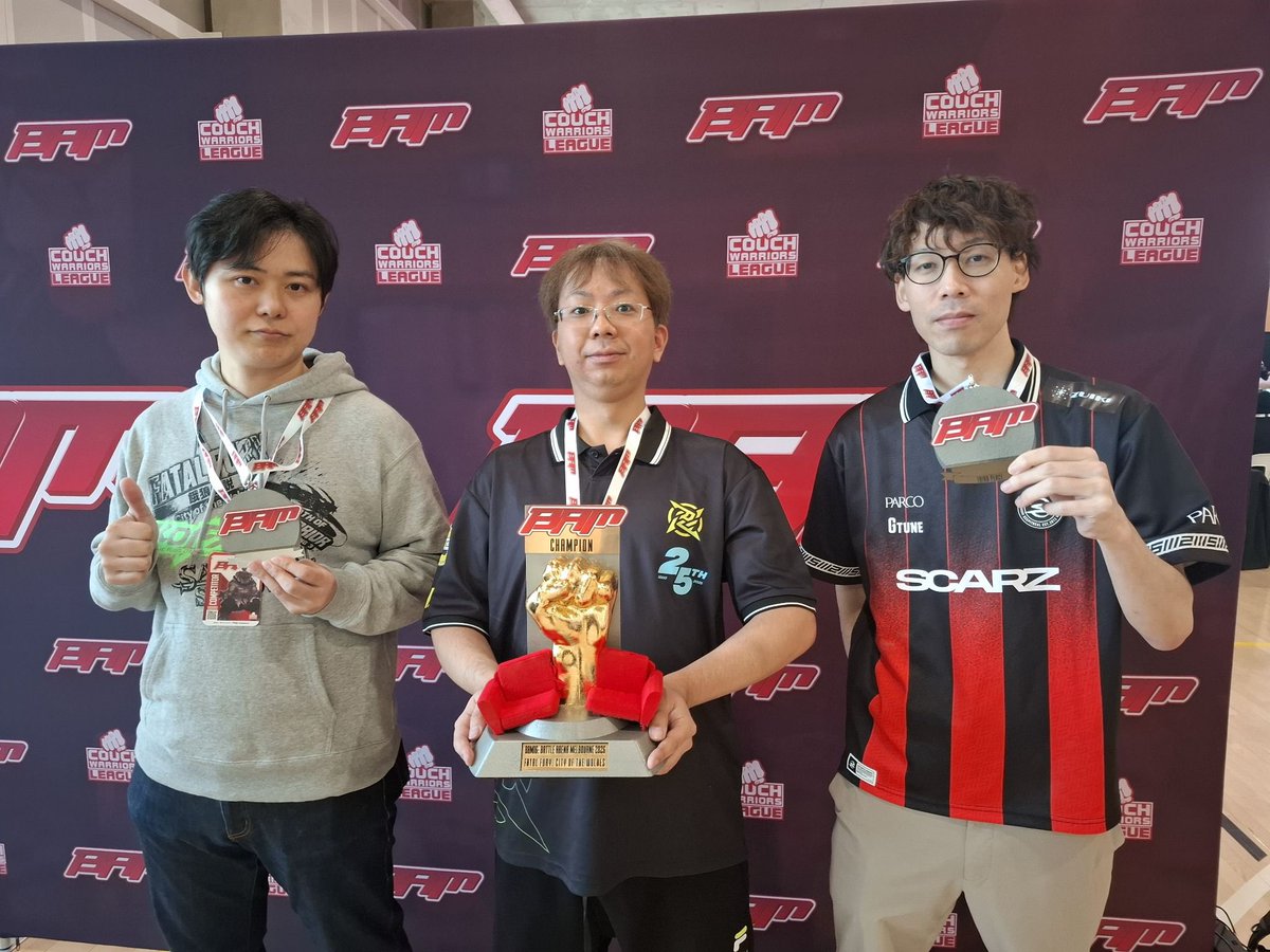kkkog's tweet photo. オーストラリア大会
#BAM16

餓狼cotw部門優勝したぞーー！

これでSWCポイント合計5000！
ほぼ確定と言ってもいいんじゃないでしょうか！？嬉しすぎる！！

そして、
スコアさんを初めとした、パリ→オーストラリアルートの交通便を教えてくれた日本勢のみなさん、BAMを運営してくださったあったけぇ現地勢のみなさん、本当にありがとうございましたー！！