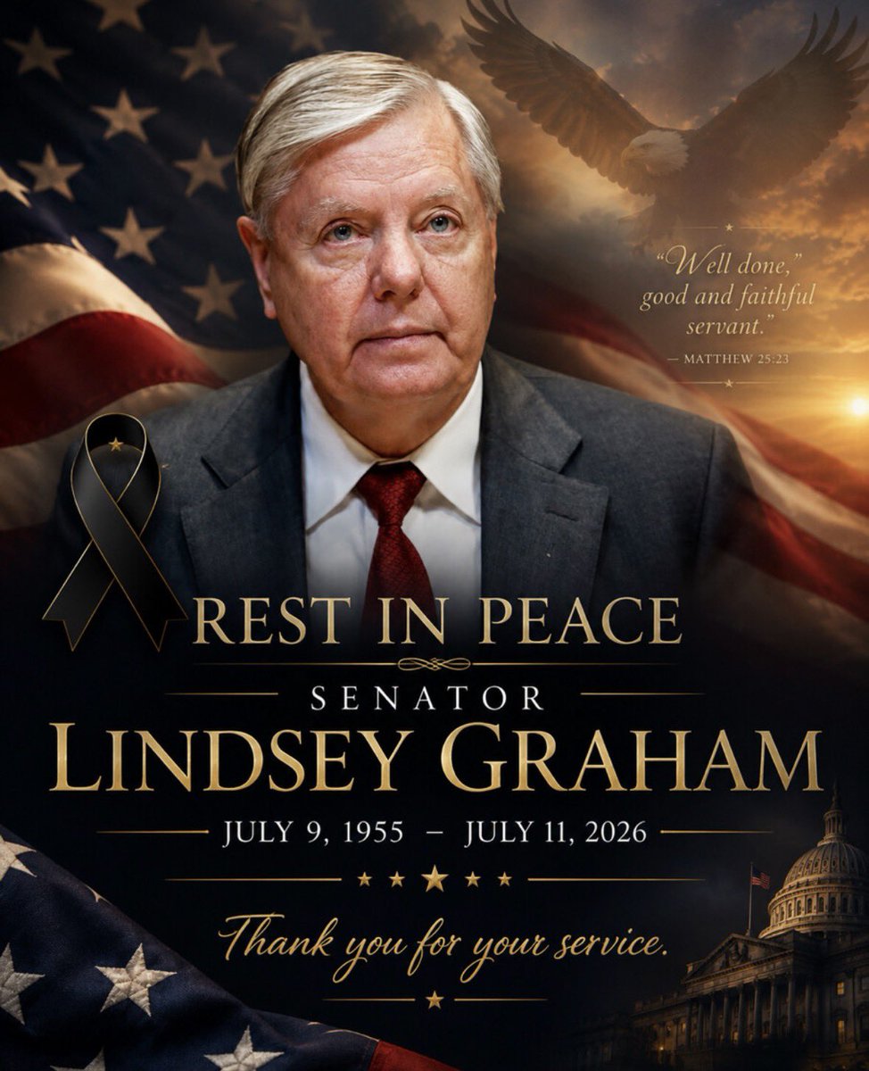 baharuk06's tweet photo. A sad day. Rest in peace, Senator Lindsey Graham. Thank you for standing with the Iranian people. Your support will not be forgotten. 🕊️🇮🇷 😔 https://t.co/AIKtDynby5