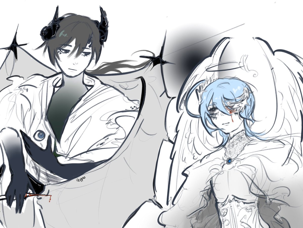 peppoyaya's tweet photo. my take on them.. freaky eyeball hiorin

#HiorinWeek2026 day 6: angel/demon https://t.co/zSRAIF8G3p