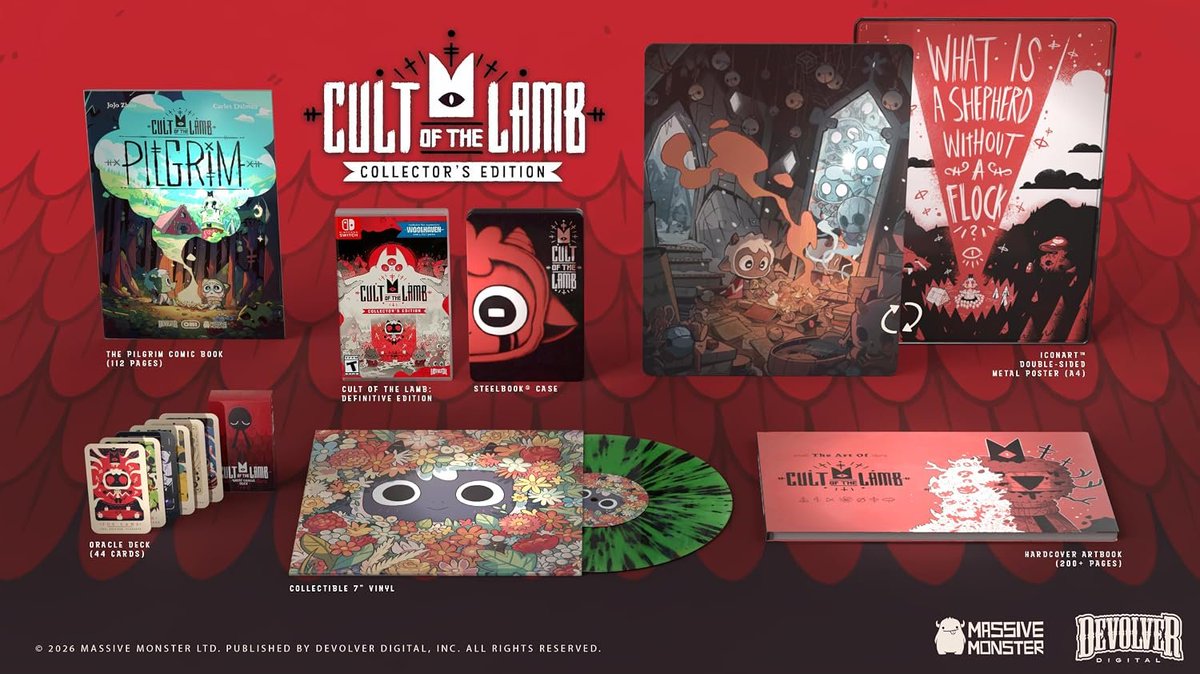 Wario64's tweet photo. Cult of the Lamb Collector's Edition (PS5/Switch) up for preorder on Amazon ($149.99) https://t.co/zwAlF1TTPv #ad https://t.co/rzS4KDgQMA