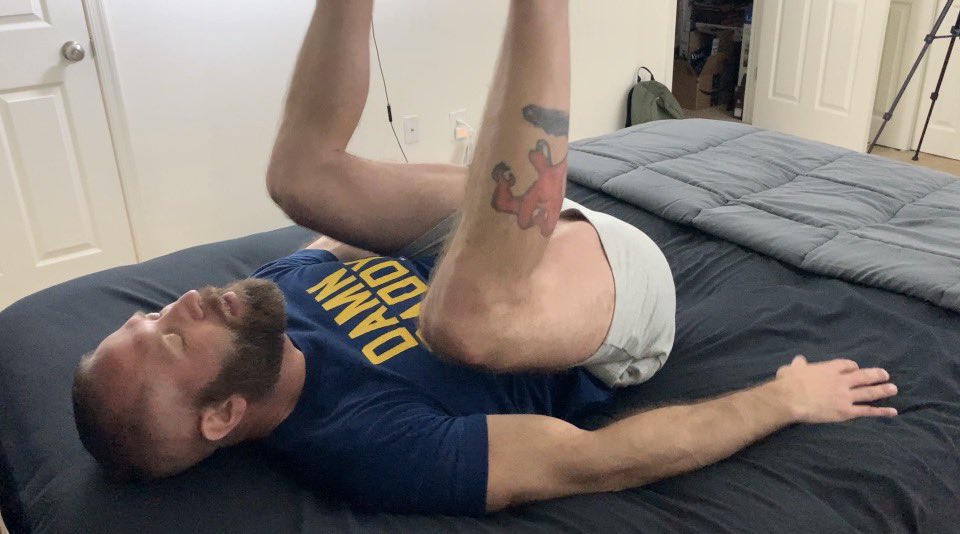 ThickmanDick's tweet photo. This is hilarious!!!!  Me testing the bed out pre-fucking in 2023……….
“Give it to me, Daddy…..” https://t.co/o28Wu1ZMrh