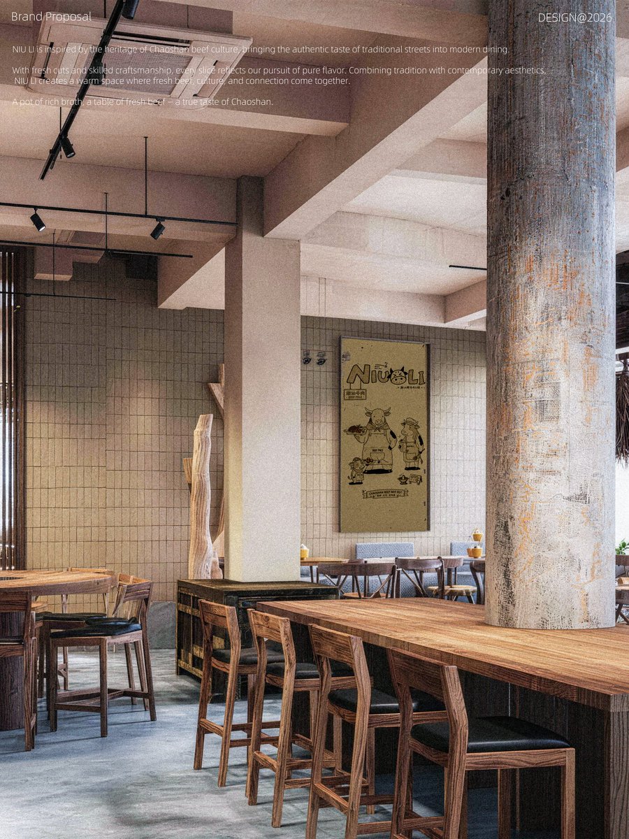 Sambozyb's tweet photo. NIULI | Chaoshan Beef Hotpot Brand Design
Cartoon cow IP for authentic Chaoshan beef culture.
Vintage lines &amp; fresh blue tones, featuring daily fresh beef.
Complete store &amp; packaging branding solution.
#FoodBranding #RestaurantDesign #ChaoshanHotpot https://t.co/cZxPcG8iDS