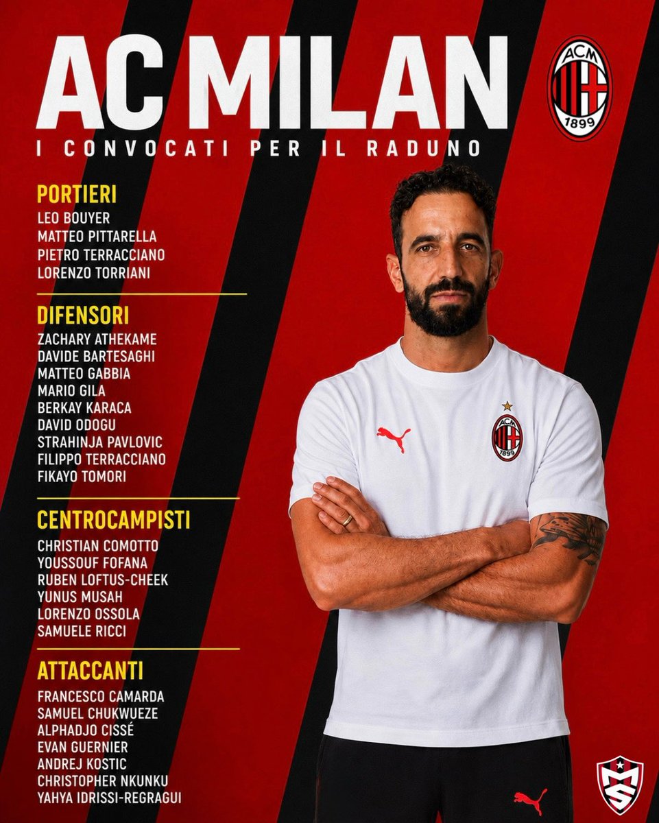 milanistsemper's tweet photo. 🚨 I convocati per il raduno del #Milan 🔴⚫️ https://t.co/RmlVXCJSne