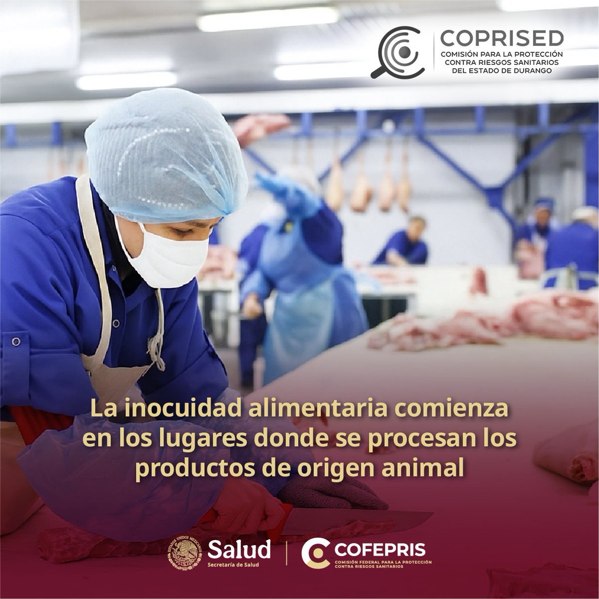coprisedoficial's tweet photo. 🥩🏭 Los #Rastros son clave para obtener productos cárnicos seguros. 🚫 Evita comprar carne de origen desconocido o sin refrigeración adecuada. Protege tu #Salud eligiendo establecimientos confiables. 🛡️ #COFEPRIS #AlimentosInocuos https://t.co/xkaxKkC62H