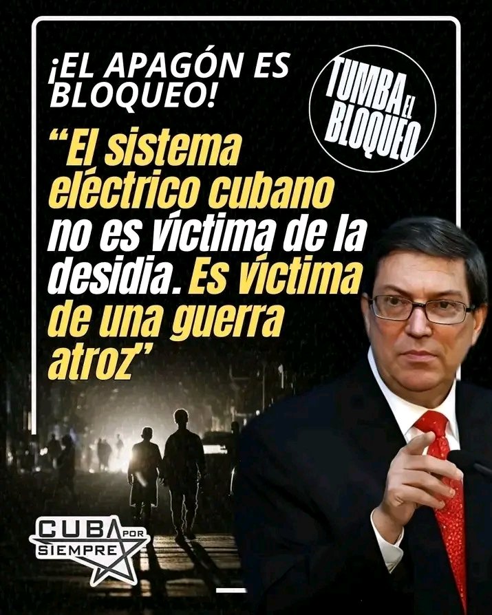 Carlos_GRguez's tweet photo. El sistema eléctrico sufre los efectos de una guerra deliberada cuyos ejecutores conocen el daño humano que causan y se esconden tras la fachada de la mentira y la propaganda.
#CubaVencerá https://t.co/lx28NPbe6e