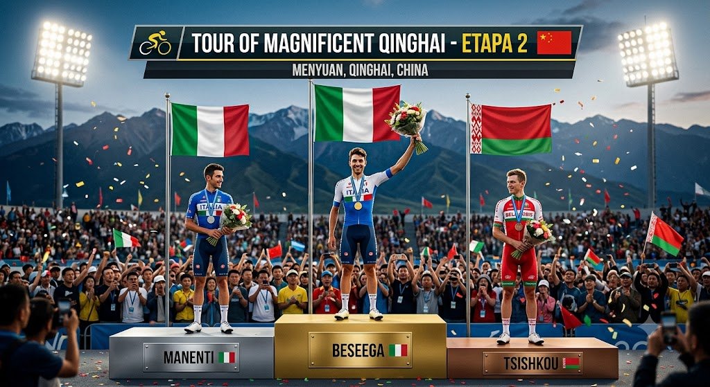JuanPTeixeiraCM's tweet photo. Tour of Magnificent Qinghai 🚲🇨🇳 | Etapa 2️⃣
🥇 Bessega 🇮🇹 5:17:42
🥈 Manenti 🇮🇹 +0:00
🥉 Tsishkou 🇧🇾 +0:00
#TourOfMagnificentQinghai #China #Bessega #Manenti #Tsishkou #Italia #Bielorrusia https://t.co/rcgxu8ohlT