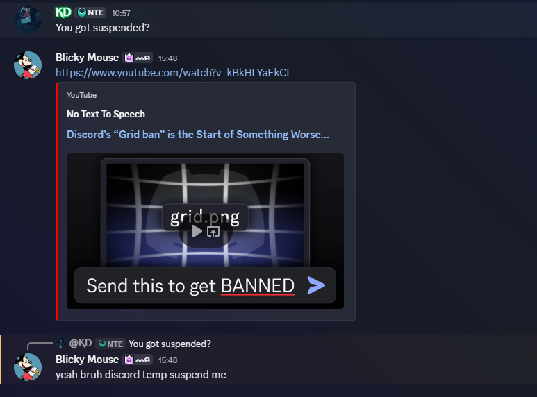 kaidakd0's tweet photo. ⚠️ Discord AI is banning users for grid images (spreadsheets, chessboards, game textures) — falsely flagging them as CSAM.
My friend was just suspended. @Discord fix this bug!
Avoid sending grids for now.
Video: https://t.co/PzVxIVuoV9

#discord #AIban https://t.co/dTRhfp4ZRt