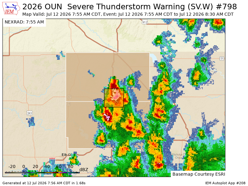 iembot_ok's tweet photo. OUN issues Severe Thunderstorm Warning [wind: 60 MPH (RADAR INDICATED), hail: 1.00 IN (RADAR INDICATED)] for Custer, Dewey [OK] till 8:30 AM CDT https://t.co/6IRxxczDvJ https://t.co/0aEolM7aig