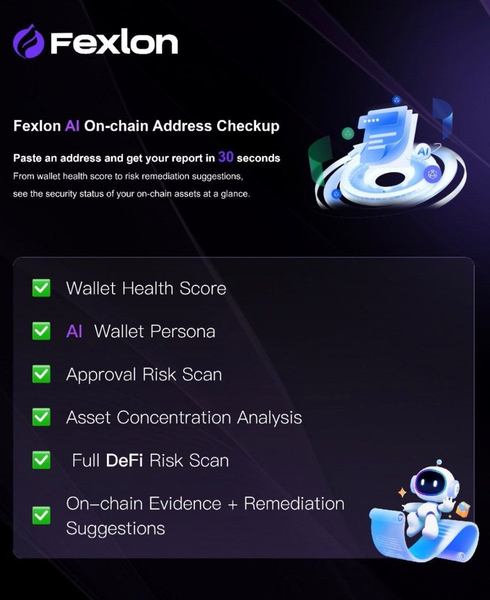 thenexus_team's tweet photo. When was the last time your wallet had a health check?
Most wallets are running "naked" — unlimited approvals granted ages ago, never revoked. Approved contracts could technically drain your assets at any time.
👉 https://t.co/H2qkf91oAB
🏃 @Fexlon_exchange AI On-Chain Health Check: paste your address → report in 30s!

✅ Health Score · Wallet Persona · Approval & DeFi risk insights
✅ Free · No login · 9 major chains supported
🎁 Follow @Fexlon_exchange →  Sign up Fexlon → claim 20 USDT trial bonus → trade on a truly AI-Native exchange