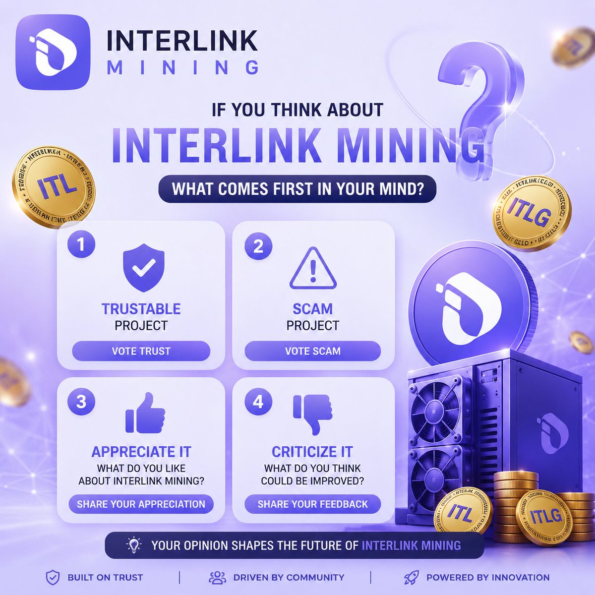 K_Gad806's tweet photo. Based on what you've seen so far, do you think InterLink is a trustworthy project or a scam?

If you believe it's a trustworthy project, leave an appreciation.
#Interlink #ITLG #ITL https://t.co/e2Ap7hRsTT