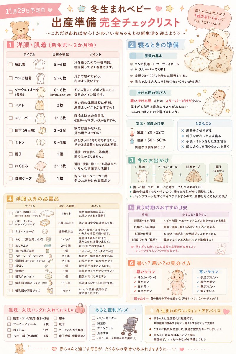 apobaby_'s tweet photo. 冬生まれベビー出産準備チェックリスト👶🏻 https://t.co/4PF4Evzt5a