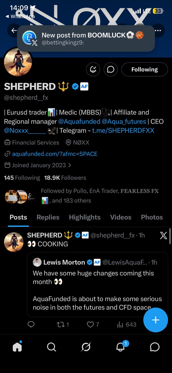 EbukaTrader's tweet photo. @skyshark0 @AquaFunded @LewisAquaFunded @shepherd__fx All tasks done ✅ 
Followed all accounts 
Liked and retweeted 
@SabiBoyTrades 
@CeeChart_Trades 
@Chidera_22 
Hope I win the prize 
4️⃣ screenshot proofs ⬇️ https://t.co/iR9HBgor5t
