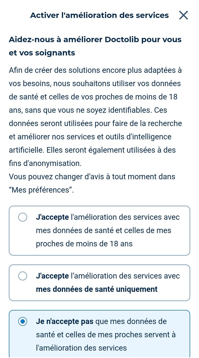 TBegoud's tweet photo. "Mon compte > Mes Préférences > Amélioration des services"

Ça c'est fait (merci) https://t.co/K5L6RzH9iF