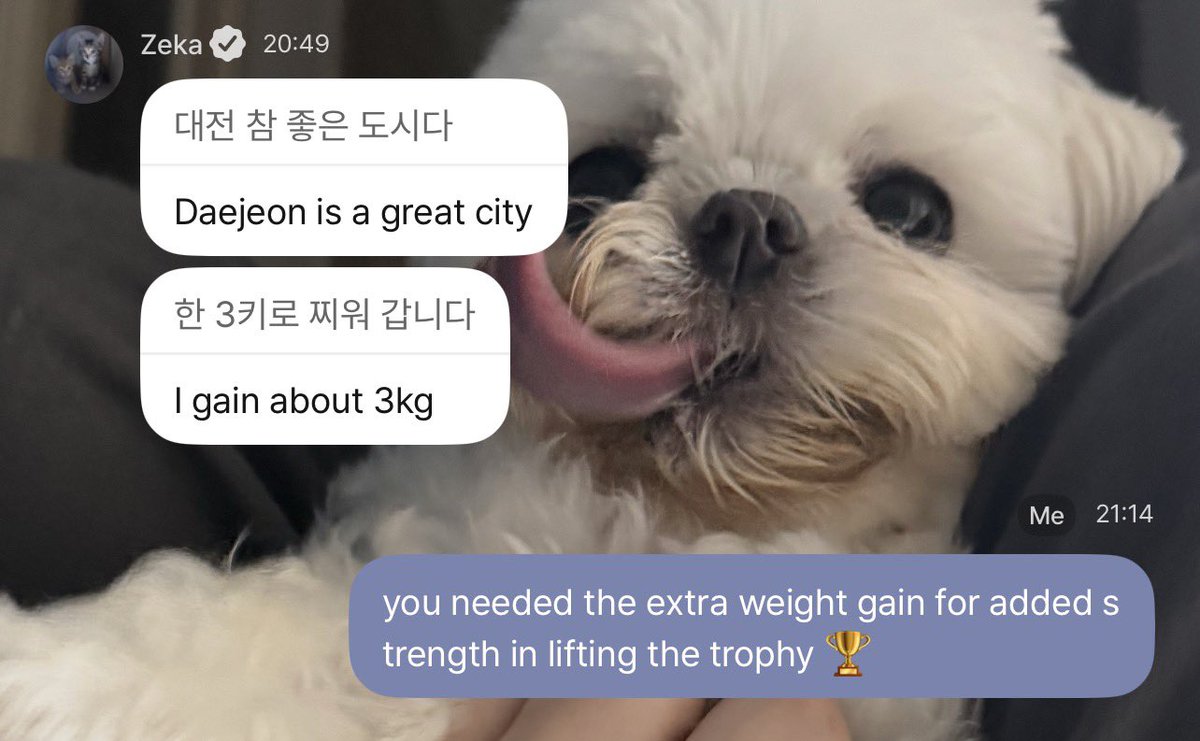 zezedelight's tweet photo. he won and the first thing he talked about was his weight 😭 never change zeka https://t.co/UYJ4fq7vbx