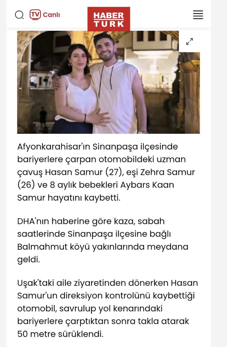 alitilkici38's tweet photo. Afyonkarahisar’ın Sinanpaşa ilçesinde meydana gelen elim trafik kazasında hayatını kaybeden kahraman Uzman Çavuşumuz Hasan Samur, kıymetli eşi Zehra Samur ve hastanede yapılan tüm müdahalelere rağmen kurtarılamayan 8 aylık evlatlarının vefatını derin bir üzüntüyle öğrenmiş bulunuyoruz.
Henüz ömrünün baharında yaşanan bu acı kayıp, yalnızca ailelerini değil, tüm Uzman Çavuş camiasını ve aziz milletimizi yasa boğmuştur.
Merhum Hasan Samur’a, değerli eşi Zehra Samur’a ve masum yavrularına Allah’tan rahmet; kederli ailelerine, yakınlarına, silah arkadaşlarına ve Türk Silahlı Kuvvetleri camiasına sabır ve başsağlığı diliyorum.
Mekânları cennet, makamları âli olsun.
Ali TİLKİCİ TEMUD Genel Başkanı
#UzmanÇavuş
@TEMUD_2024