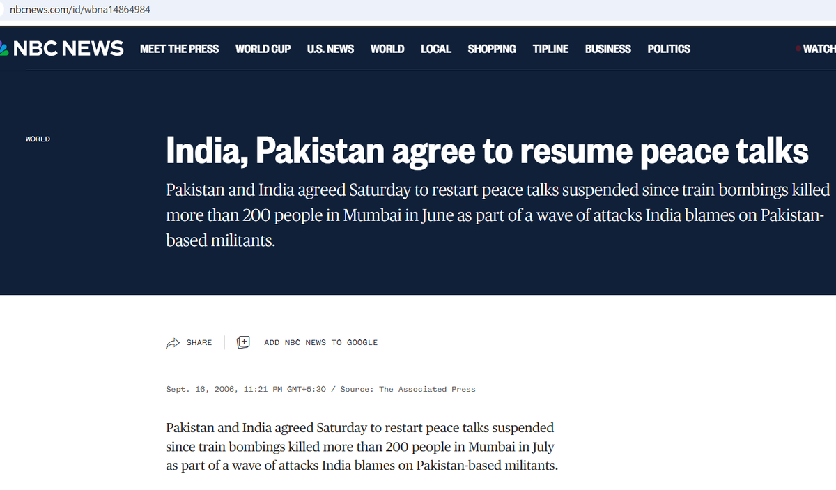 AbhishBanerj's tweet photo. Today is July 12

20 years ago, on July 11, 2006, bomb blasts ripped through Mumbai local trains

Over 200 people died

Back then, this was common, so media/govt barely cared

Just 2 months later, "dialogue" with Pakistan started again!

This was India! https://t.co/FyioKprdnX