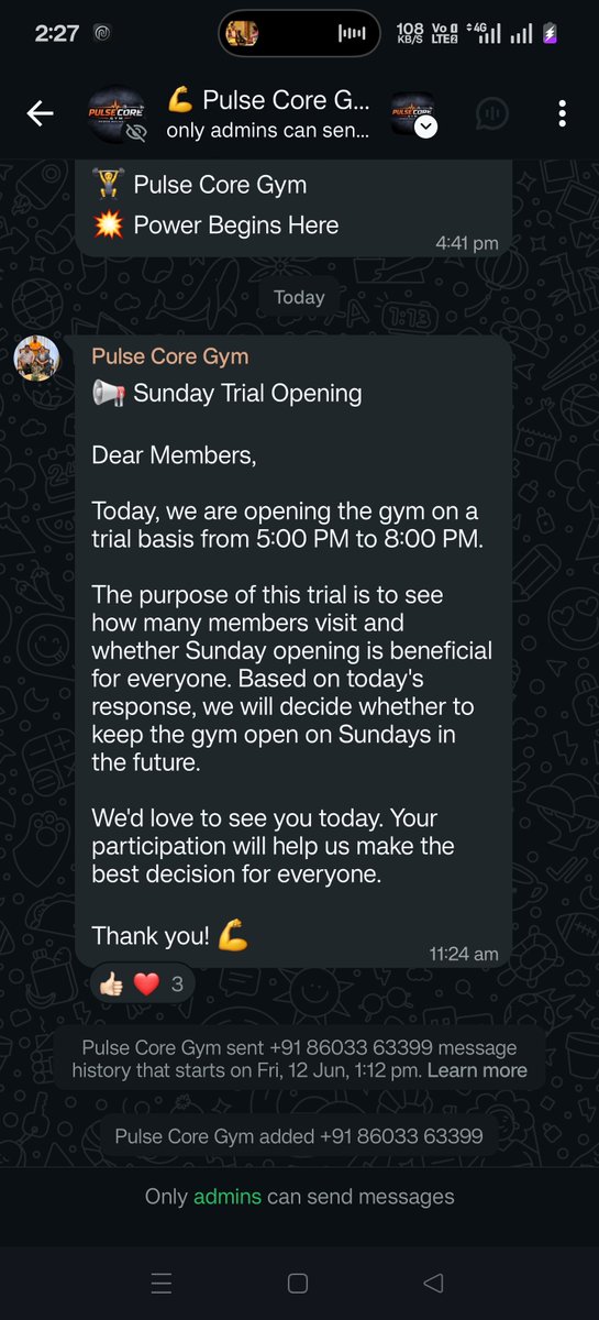 ManWith_Scalpel's tweet photo. A gym that listens to its members is rare.
Today our gym is running a Sunday trial.
If enough people show up, Sundays become a permanent workout day.
Sometimes the future of a community depends on who decides to show up. 💪
#GymLife #SundayWorkout #FitnessJourney https://t.co/7uDQnCCDDa