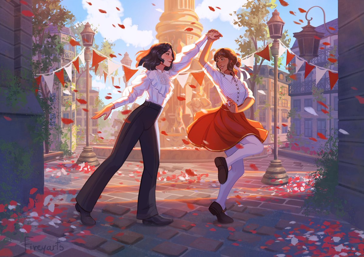 xfirey1's tweet photo. I just want them to be happy okay ❤️ 
#expedition33 #scielune

(also someone smack me over the head next time I get the idea to draw a city background, this took an ungodly amount of time lol) https://t.co/1ZLCfj7Iey