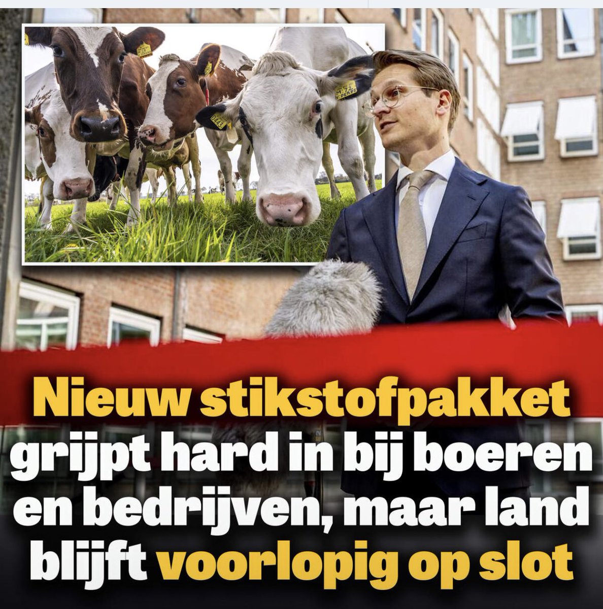 A_thefonz's tweet photo. We hebben geen stikstofprobleem, maar een heel groot D66-probleem. Dit stikstofpakket is pure D66-boerenhaat, een heksenjacht op onze boeren, inclusief een krimp van de veestapel. Niet de boeren moeten weg, maar dit rampzalige kabinet moet weg. https://t.co/EqiYNmnhC0