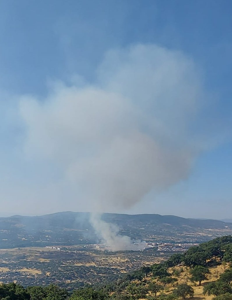 Batallont15's tweet photo. #Cáceres | Declarado un incendio forestal en Plasencia; #IFPlasencia.
Trabajando medios del #SEPEICáceres. https://t.co/gIgTnsg9fQ