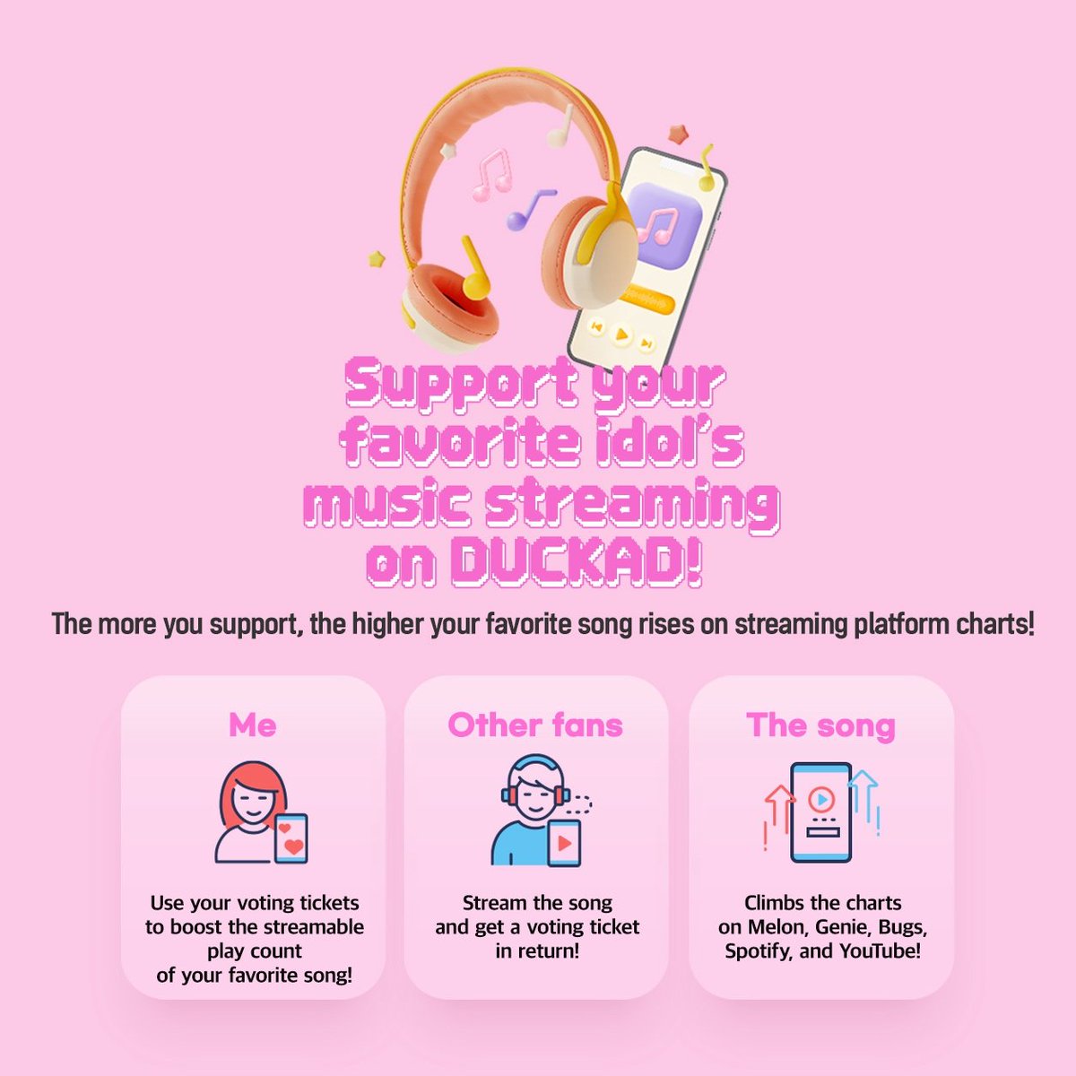 duckad2020's tweet photo. #덕애드 [🎁스밍투표 등록 안내]
https://t.co/n5ZqSwjXdk

🎧 박지현 New Album
[배낭메고 버스킹 3] - 『슬픈 혼잣말』 음원이 스밍투표에 등록되었습니다.

✨스밍 총공, 이제 덕애드를 활용해 스밍 화력 지원받자❗
✨DUCKAD users play your music on your behalf❗
팬덤 외 멜론,지니,벅스,Spotify 유료 사용자들의 스트리밍과 YouTube 뮤직비디오 재생수 획득 기회를 놓치지 마세요.

#박지현 #ParkJiHyeon #슬픈혼잣말
#배낭메고버스킹3 #BuskingTraveler3

📢The number of plays can be further supported by collecting VTS in the DUCKAD app.
재생 횟수는 덕애드 앱에서 투표권을 모아 추가로 후원할 수 있습니다.

📢Please collect VTS in advance through the DUCKAD app.
스밍 총공을 위해 덕애드 투표권(🎟️500vts = 🎧1streaming)을 확보하세요.

🔻Go to vote #DUCKAD🔻
📲https://t.co/6q0cmmbcUL