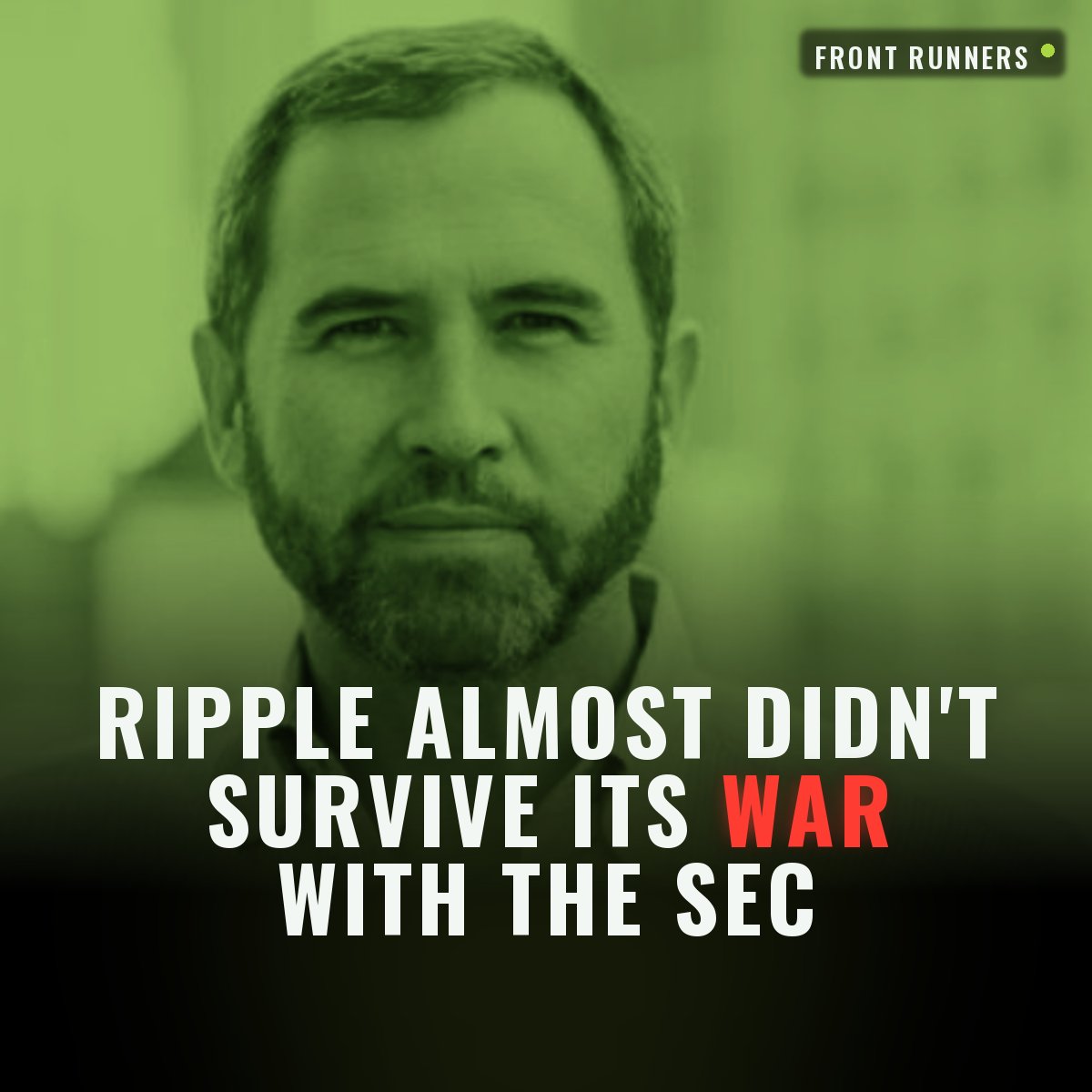 247FrontRunners's tweet photo. 🪦 RIPPLE ALMOST DIDN'T SURVIVE ITS WAR WITH THE SEC

Brad Garlinghouse just admitted it. When the SEC sued in 2020, Ripple came close to shutting down entirely. 

Taking on the US government nearly finished the company. They didn't fold. They fought, they won, they settled, and then they went global, stacking licenses and institutional partners across the world. 

The company the SEC tried to bury is now one of the most licensed players in crypto. Sometimes the ones who survive the war end up owning the peace.